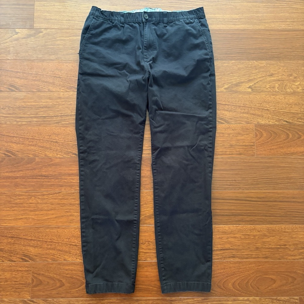 Chubbies Black Pants Mens XL Stretch Chino Pants Elastic Waist Straight Leg